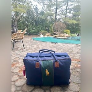 Ralph Lauren Polo Duffle Bag Gym Bag Weekender Carryon Luggage Navy Blue